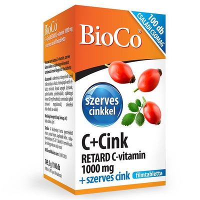 BioCo C+Cink Retard C-vitamin 1000mg filmtabletta 100 db