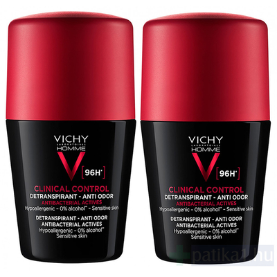 VICHY Homme 96H izzadságszabályozó szagok ellen 2 x 50 ml duopack