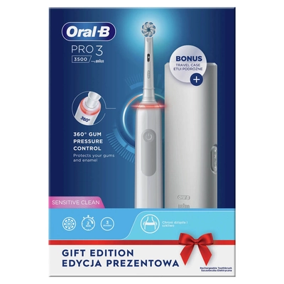 ORAL-B PRO3 3500 elektromos fogkefe Sensi Clean fejjel + útitok 1 db