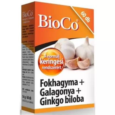 BioCo Fokhagyma + Galagonya + Ginkgo biloba 60 db