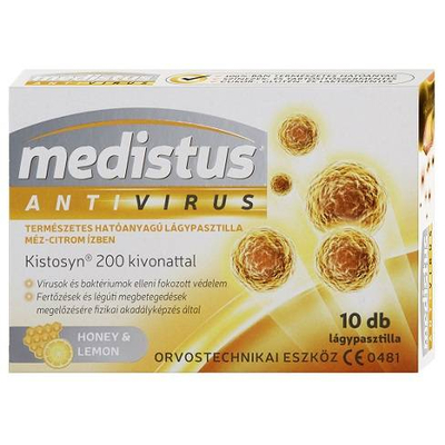 Vitaplus Medistus Antivirus lágypasztilla mézes-citromos ízben 10 db