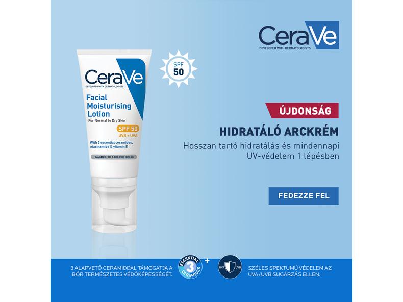 Újdonság: CeraVe hidratáló arckrém SPF50