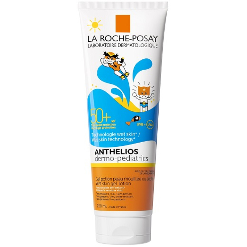 LA ROCHE-POSAY Anthelios gyermek napvédő tej-gél WET SKIN SPF50+ 250 ml