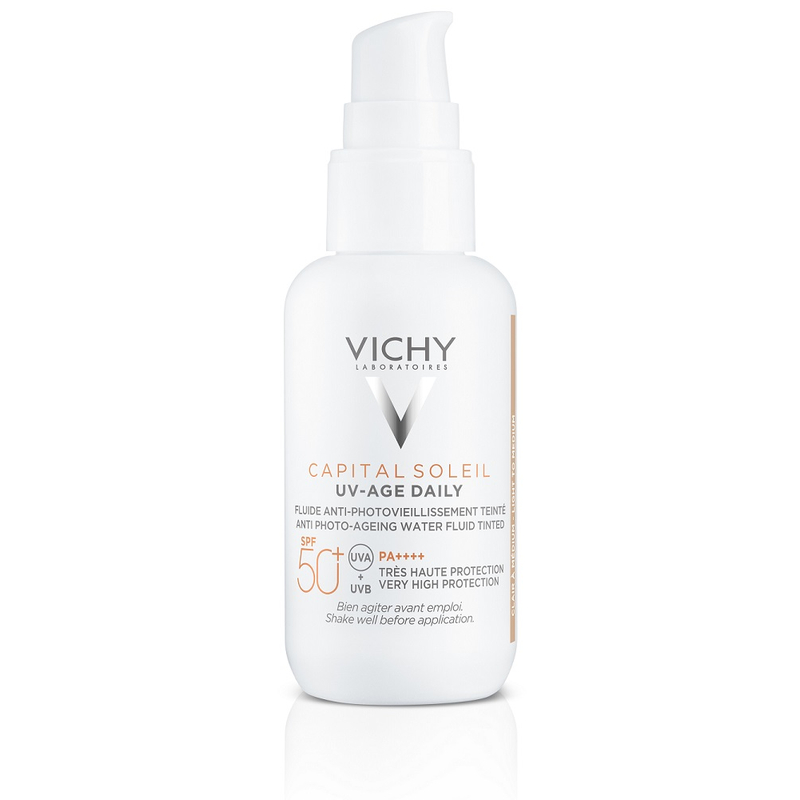 VICHY Capital Soleil UV-Age Daily fényvédő fluid photo-aging ellen színezett SPF50+ 40 ml