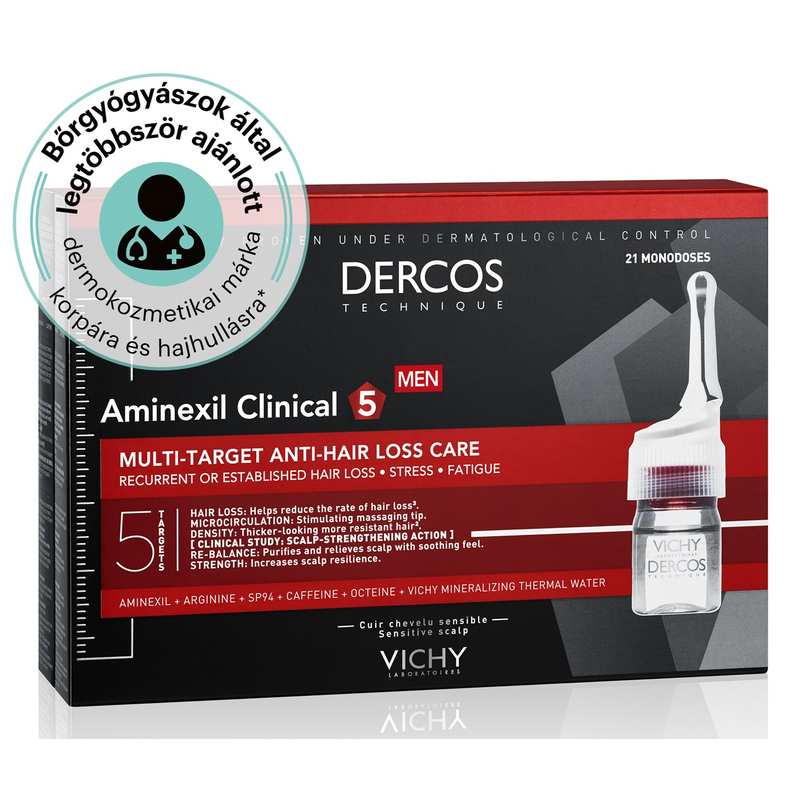 VICHY Dercos Aminexil Clinical 5 hajhullás elleni ampulla férfiaknak 21 ampulla