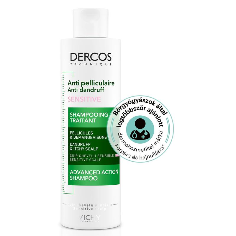 VICHY Dercos korpásodás elleni sampon érzékeny fejbőrre 200 ml