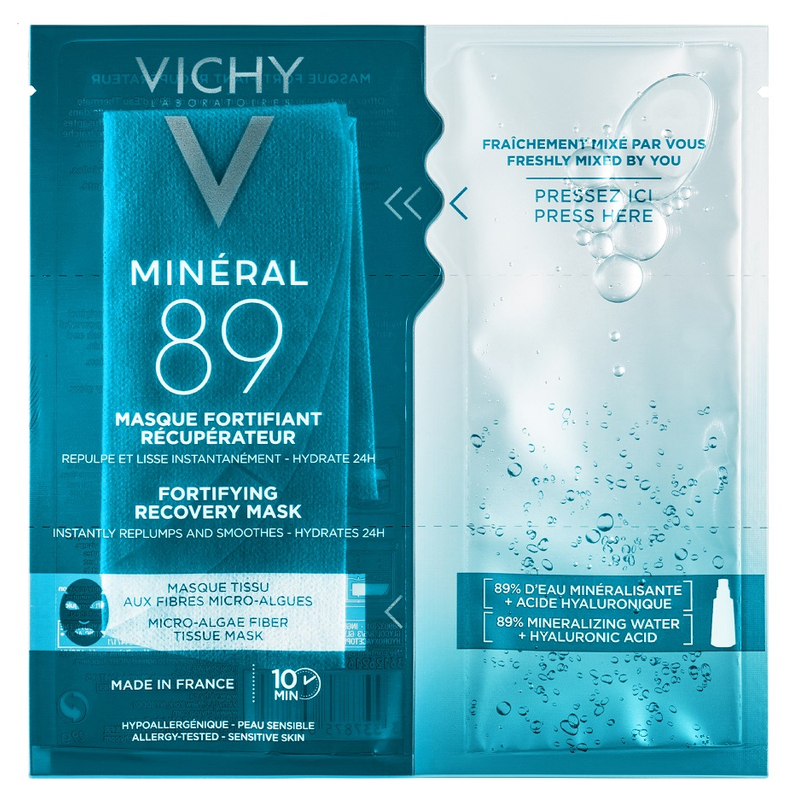 VICHY Minéral 89 Hyaluron-Booster bőrerősítő és regeneráló arcmaszk 29 g