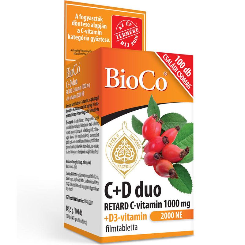 BioCo retard C-vitamin 1000 mg+D3 2000 NE 100 db