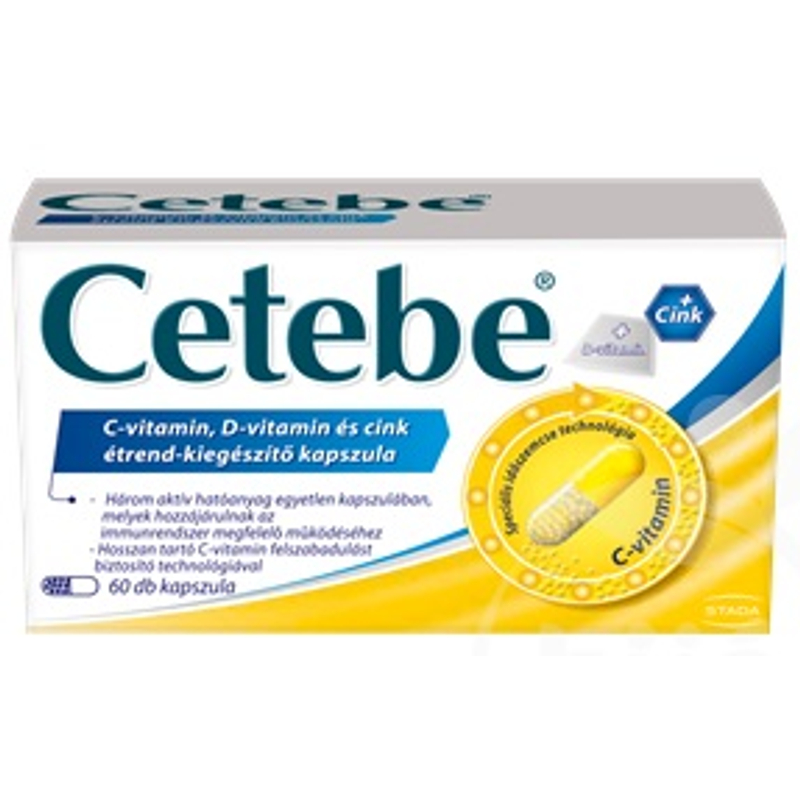 Cetebe C-vitamin + Cink + D-vitamin kapszula 60 db