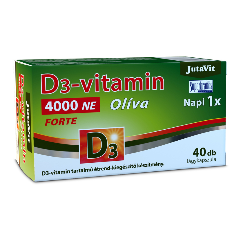 JutaVit D3-vitamin 4000 NE Olíva Forte lágykapszula 40 db