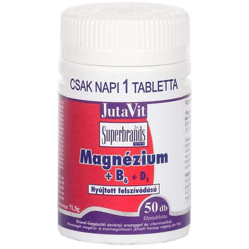 JutaVit Magnézium + B6 + D3-vitamin filmtabletta 50 db