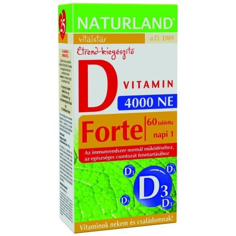 Naturland D-vitamin forte tabletta 60 db