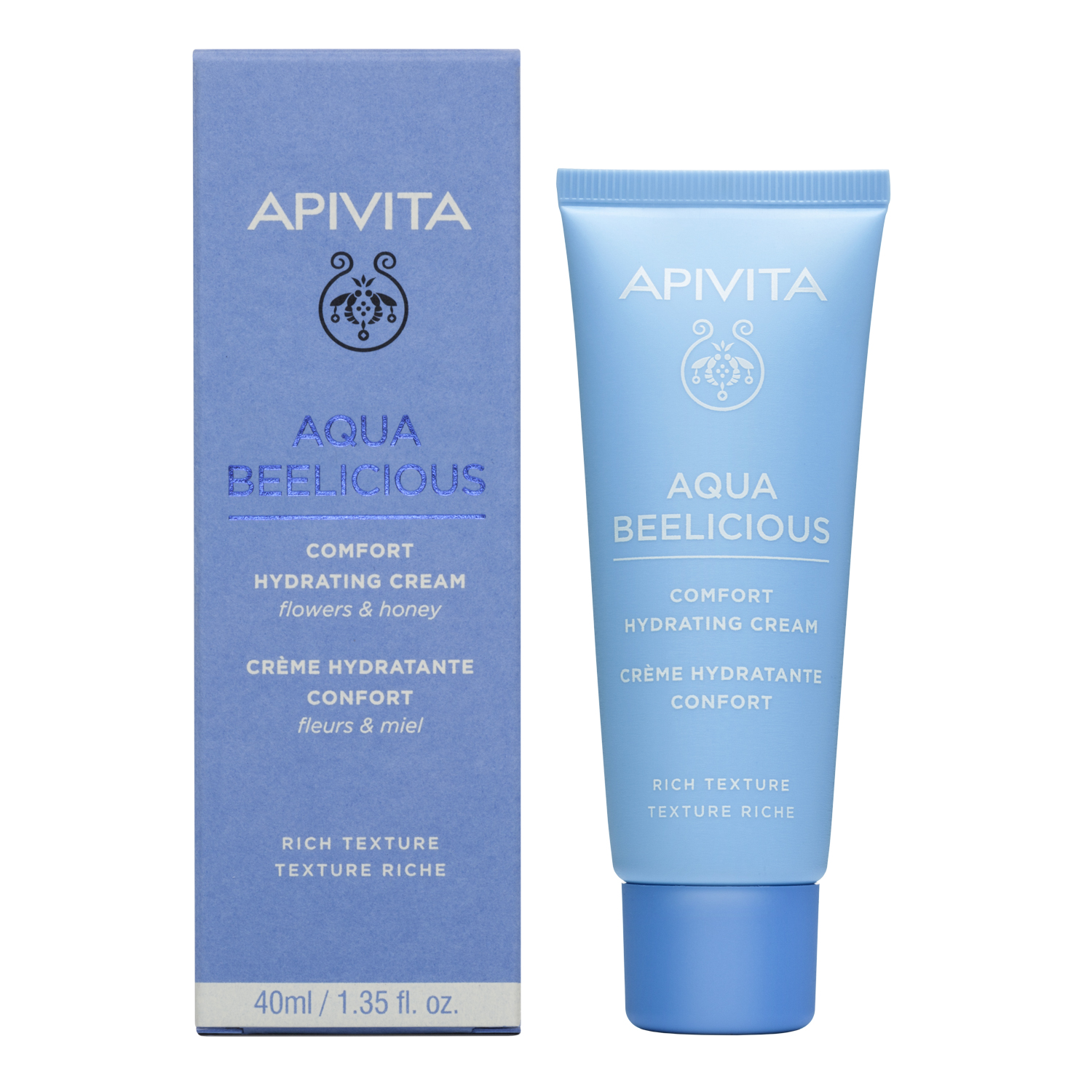 APIVITA AQUA BEELICIOUS hidratáló krém RICH normál, száraz bőrre 40 ml