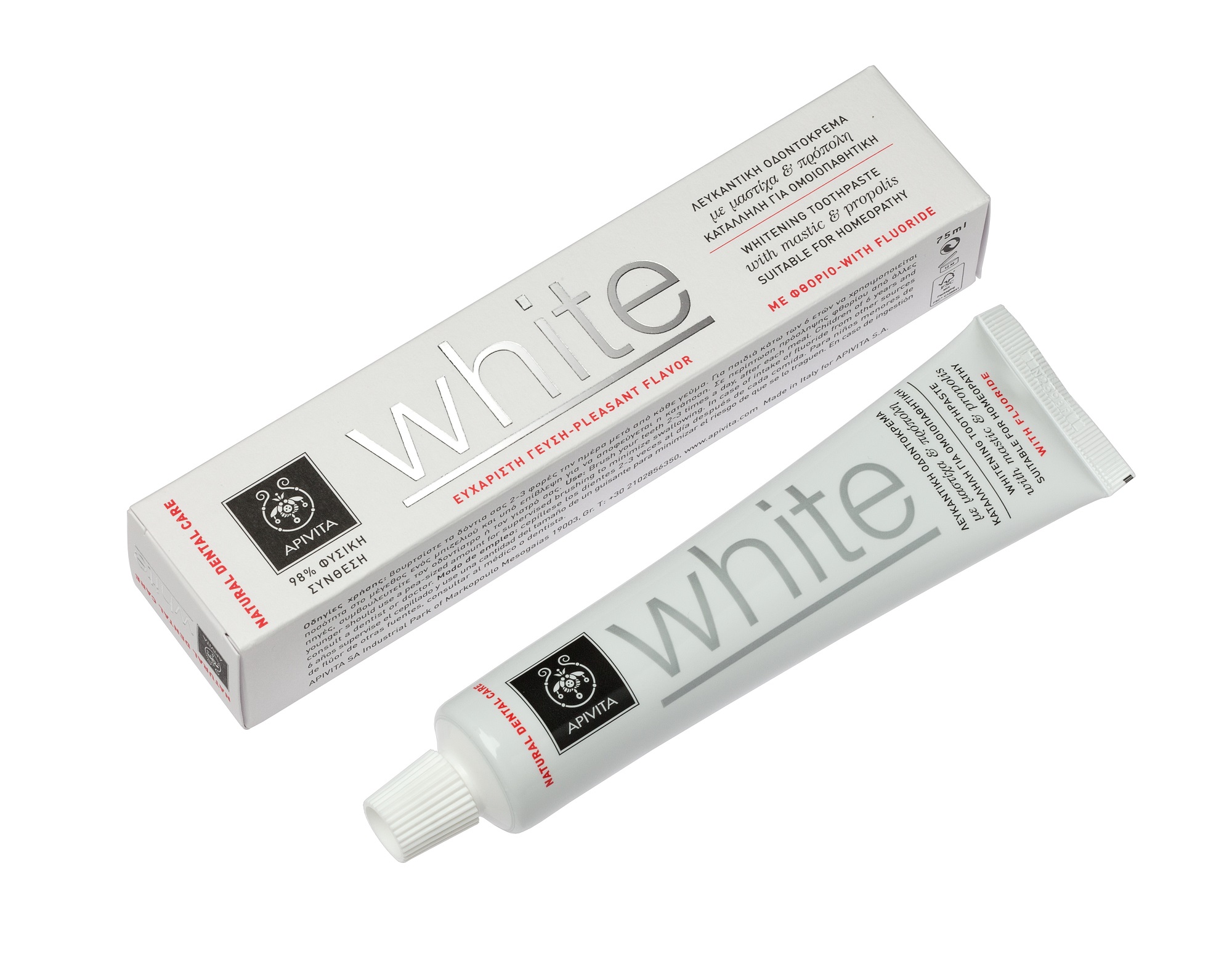 APIVITA Natural Dental Care White fogkrém 75 ml