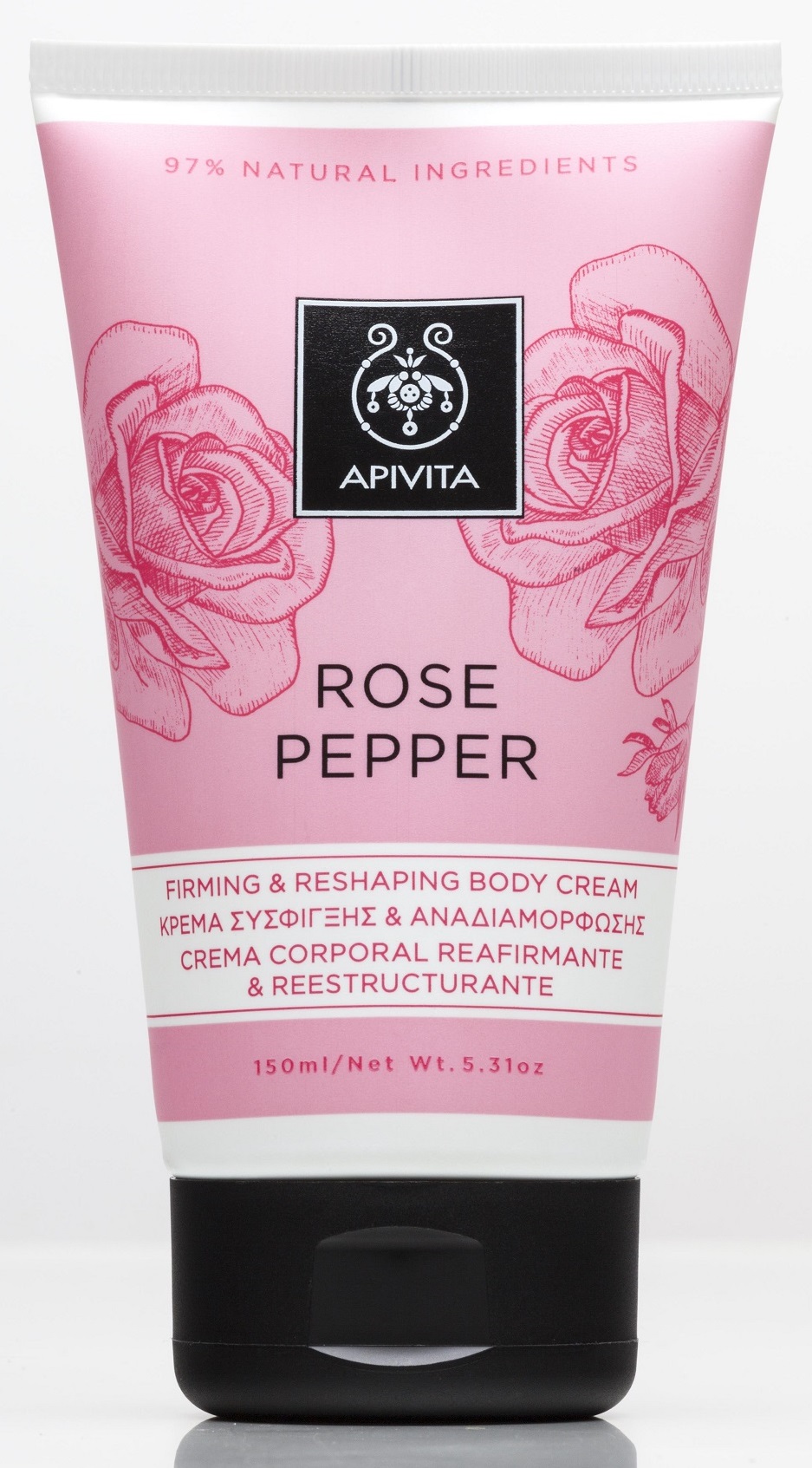APIVITA feszesítő és alakformáló testápoló krém rózsával és borssal 150 ml