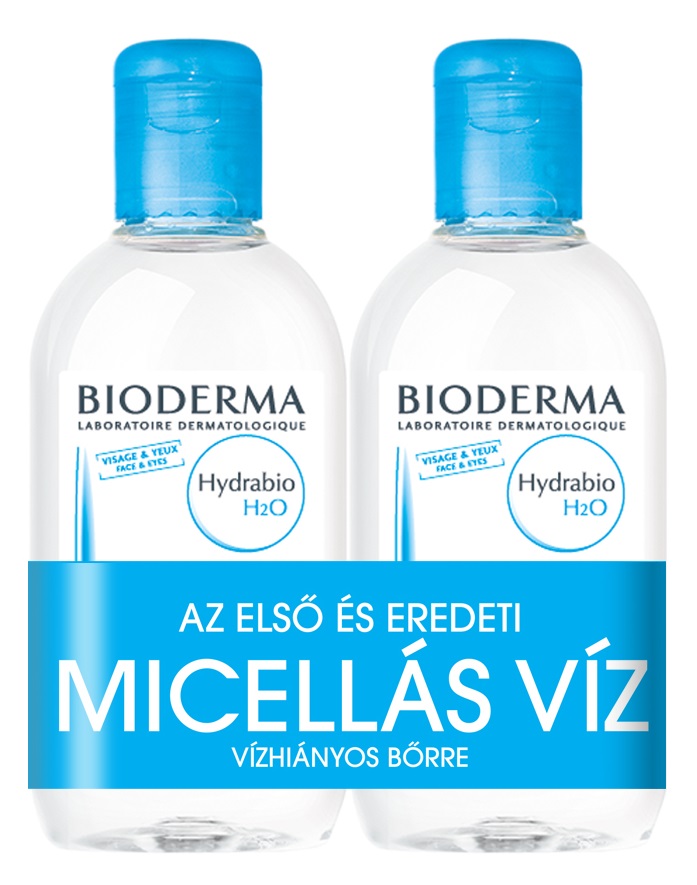 BIODERMA Hydrabio H2O arc-és sminklemosó vízhiányos bőrre 2 x 250 ml