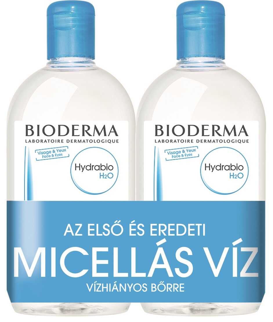 BIODERMA Hydrabio H2O arc-és sminklemosó vízhiányos bőrre 2 x 500 ml