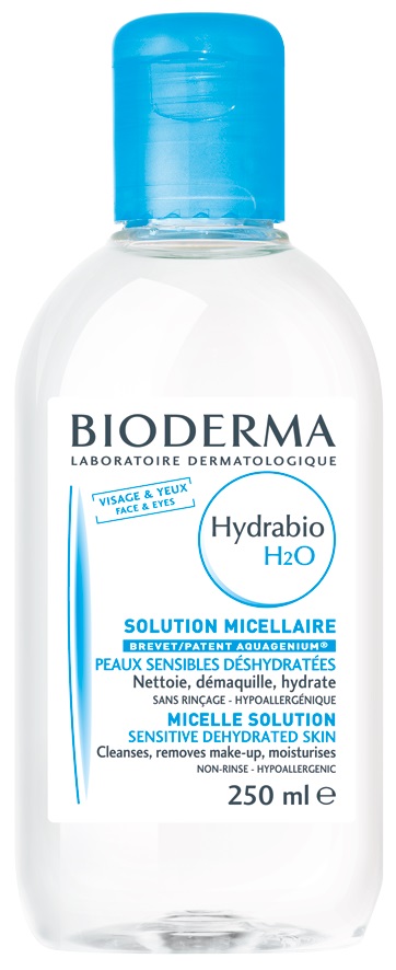 BIODERMA Hydrabio H2O arc-és sminklemosó vízhiányos bőrre 250 ml