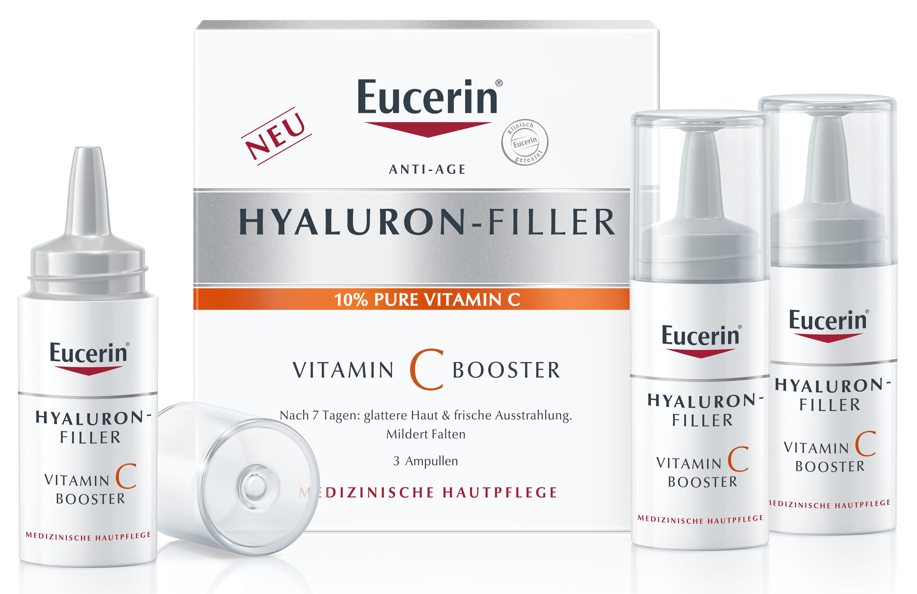 EUCERIN Hyaluron-Filler C-vitaminos ránctalanító arcápoló koncentrátum 3 x 8 ml