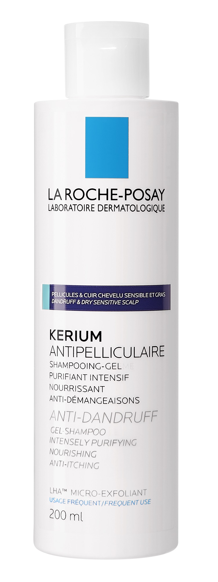 LA ROCHE-POSAY Kerium mikro-hámlasztó hatású gél-sampon zsíros korpára 200 ml