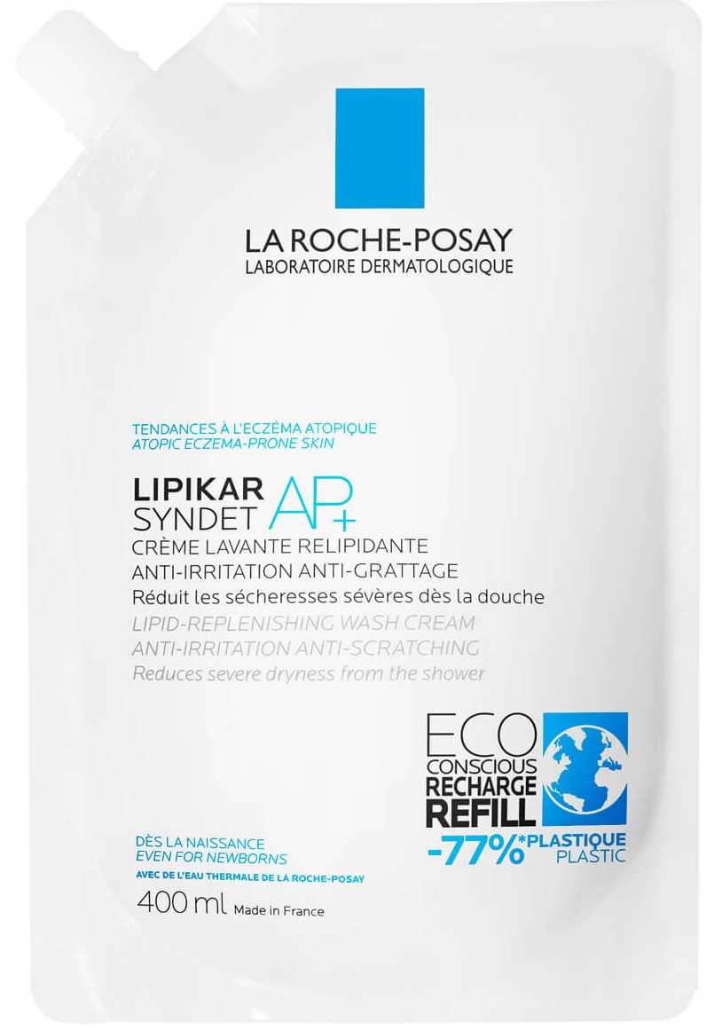 LA ROCHE-POSAY Lipikar Syndet AP+ lipidpótló krém-tusfürdő utántöltő 400 ml