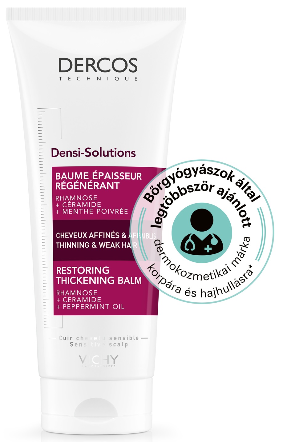 VICHY Dercos Densi-Solutions dúsító hatású balzsam elvékonyodott és erőtlen hajra 200 ml