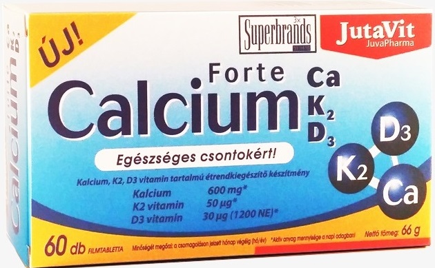 JutaVit Calcium Forte + D3 + K2 filmtabletta 60 db