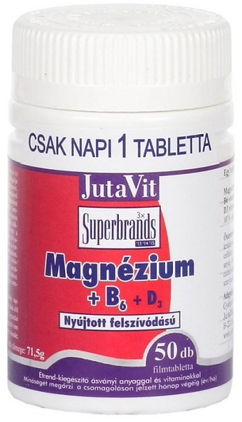 JutaVit Magnézium + B6 + D3-vitamin filmtabletta 50 db
