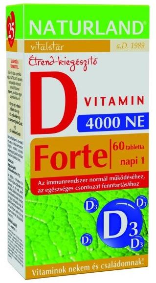 Naturland D-vitamin forte tabletta 60 db